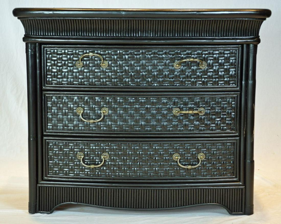BRAXTON CULLER 3 DRAWER WICKER / RATTAN DRESSER (1 of 9)