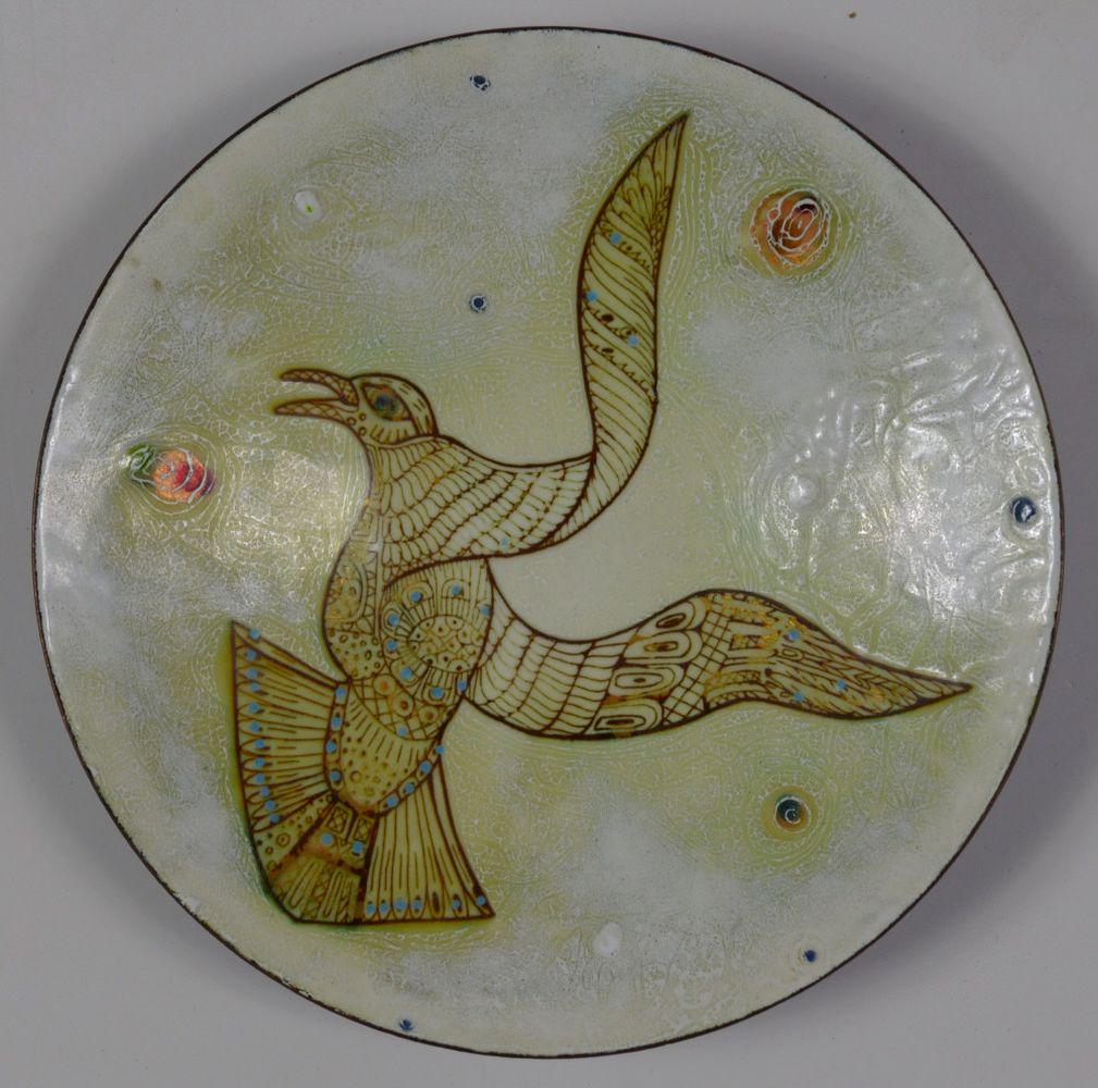 DORIS HALL 1907-2000 MODERN ENAMEL CHARGER SIGNED (1 of 7)