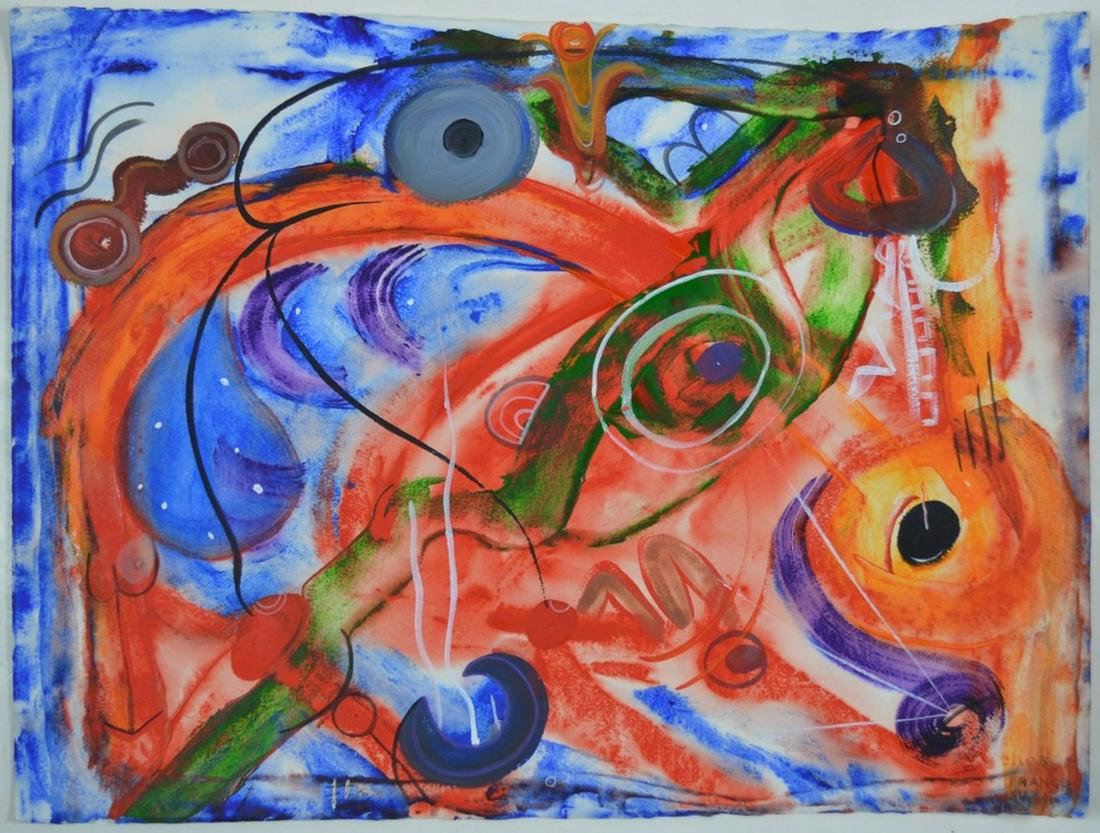 POSTMODERN  ABSTRACT OUTSIDER ART PAINTING (1 of 5)