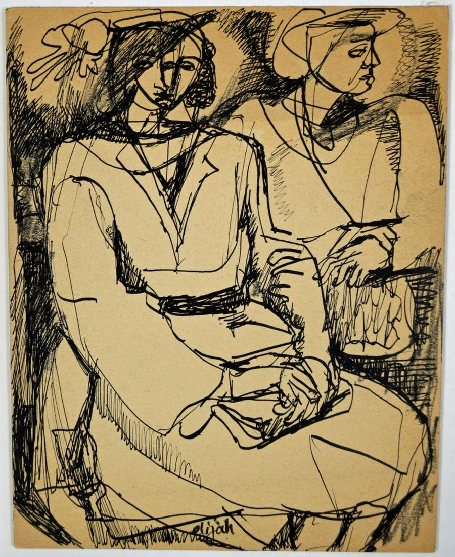 ELIJAH SILVERMAN 1910-1994 (3) DRAWINGS (1 of 12)