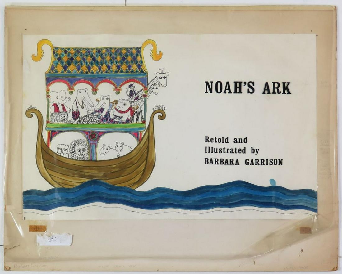 BARBARA GARRISON NOAHS ARK PAINTING SIGNED (1 of 4)