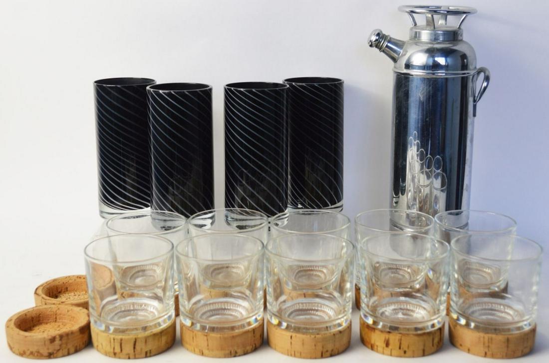 MID CENTURY GLASS BAR LOT (1 of 8)