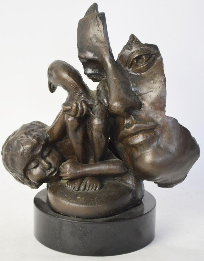 MODERN ABSTRACT BRONZE SCULPTURE SIGNED (1 of 8)
