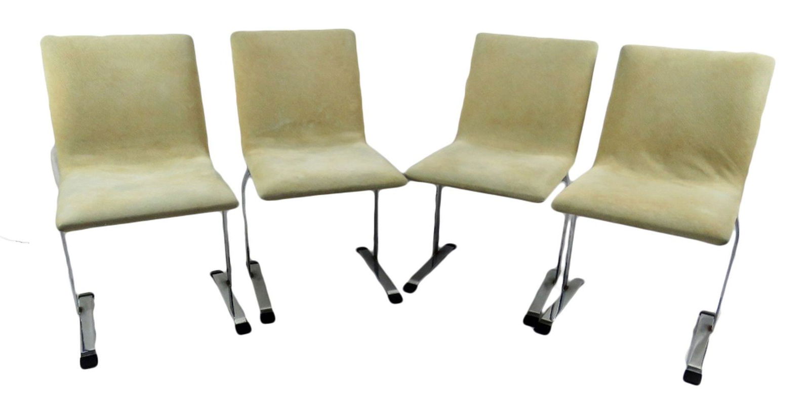 SET (4) SAPORITI ITALIA CHROME BASE  DINING CHAIRS (1 of 6)