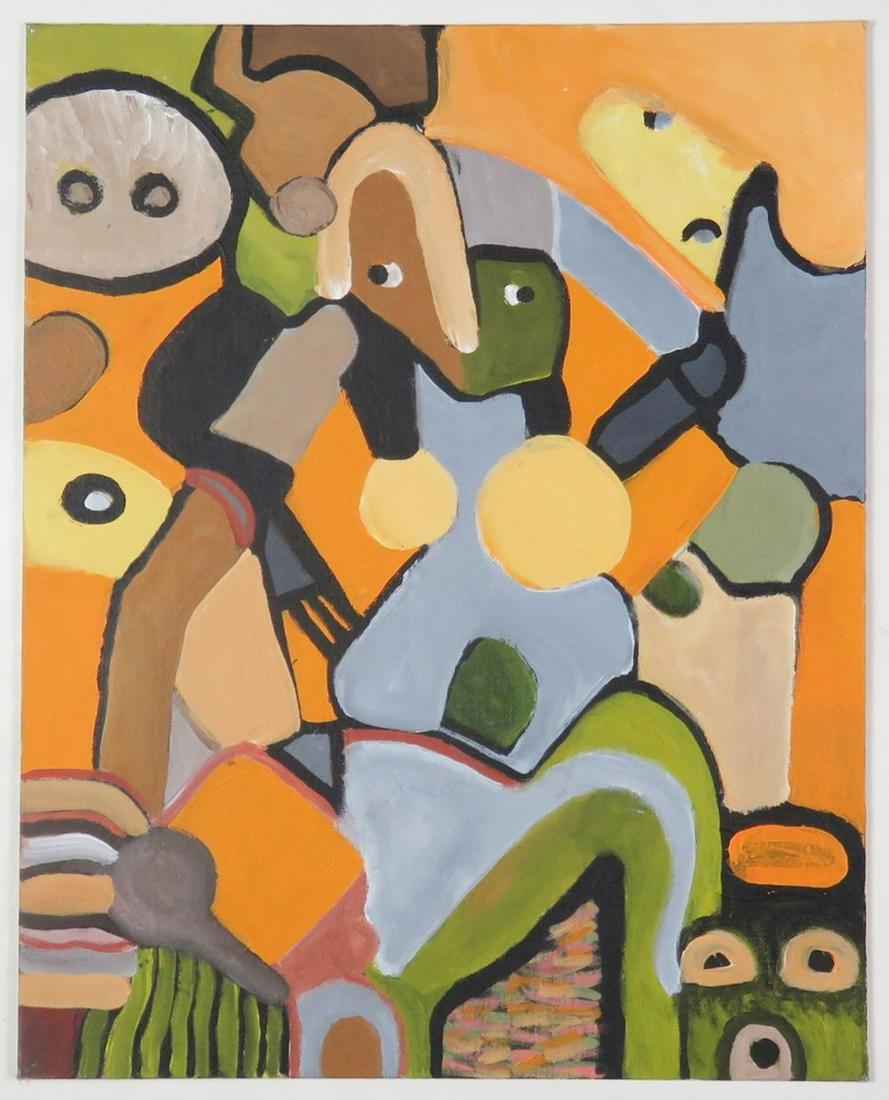 ABSTRACT OUTSIDER ART LOUISE ABRAMS PAINTING (1 of 5)