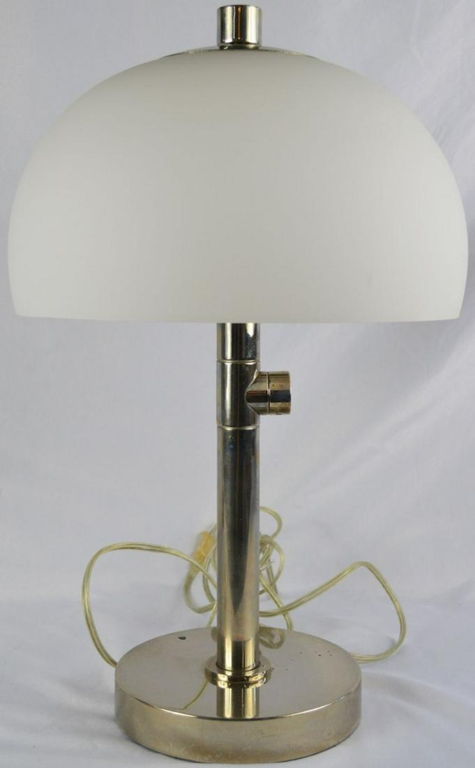 MODERN CHROME & GLASS DOME LAMP (1 of 6)