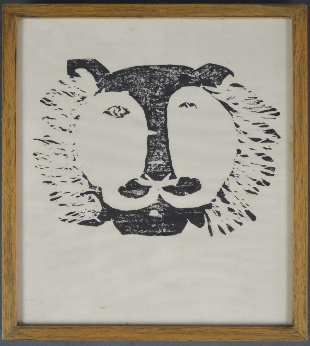 ABSTRACT LION WOODBLOCK PRINT (1 of 3)