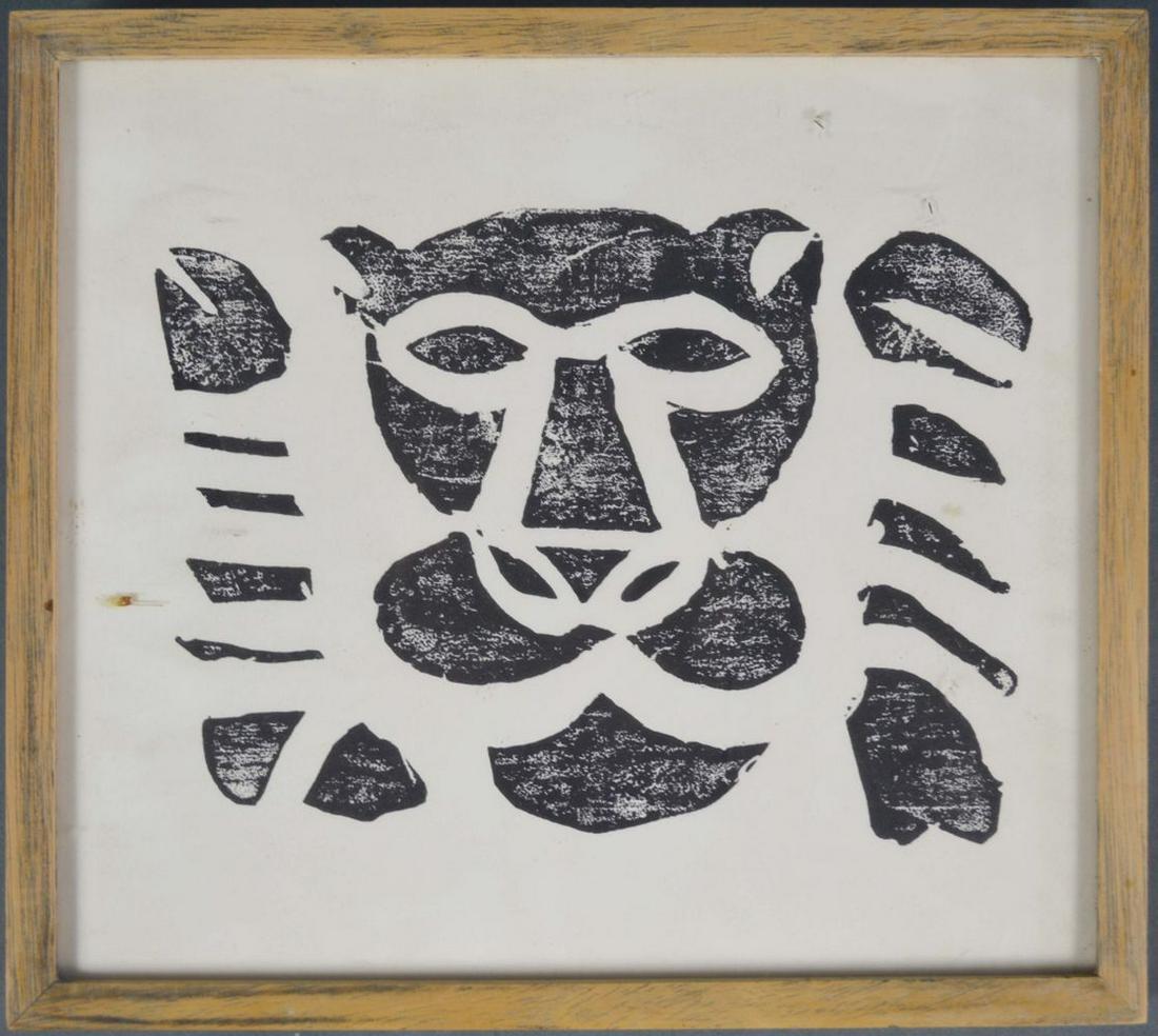 ABSTRACT LION WOODBLOCK PRINT (1 of 3)