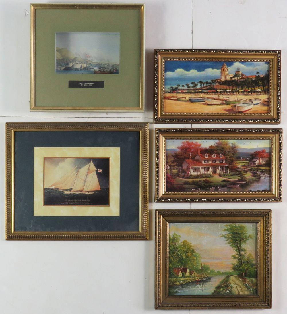 LOT 5 FRAMED ART WORKS: Lot of 5 framed art works. Including a ltd edition diorama, giclee/s, print, painting. Measures: Largest H 12 1/2" x L 15 1/2" Sight: 7 1/4" x 9 1/4"