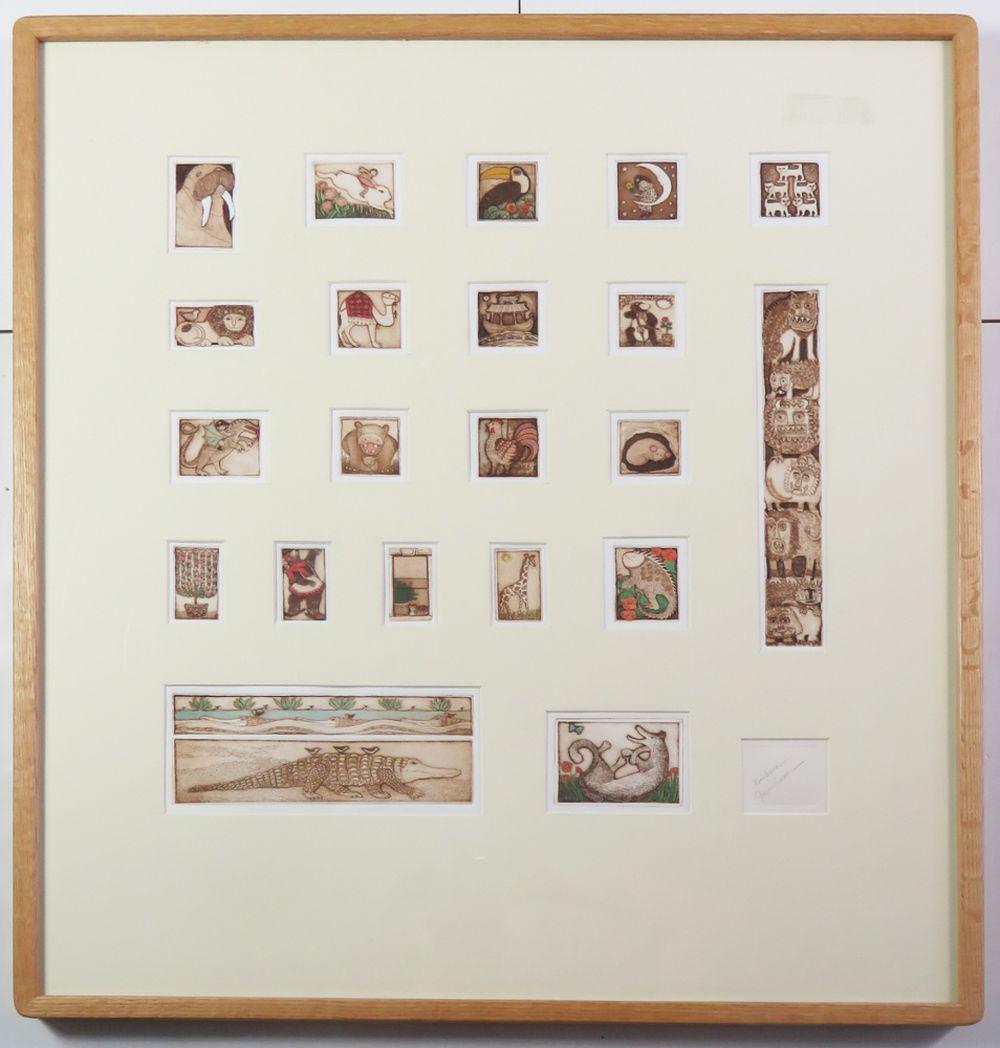 BARBARA GARRISON 20 MINIATURE ETCHINGS SIGNED (1 of 4)