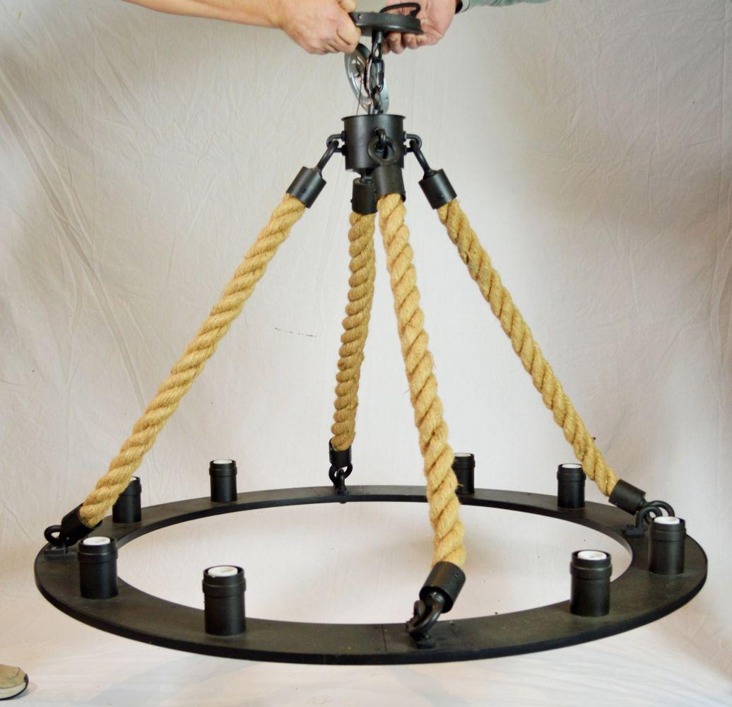 INTERTEK CIRCULAR IRON & ROPE LIGHT FIXTURE (1 of 5)