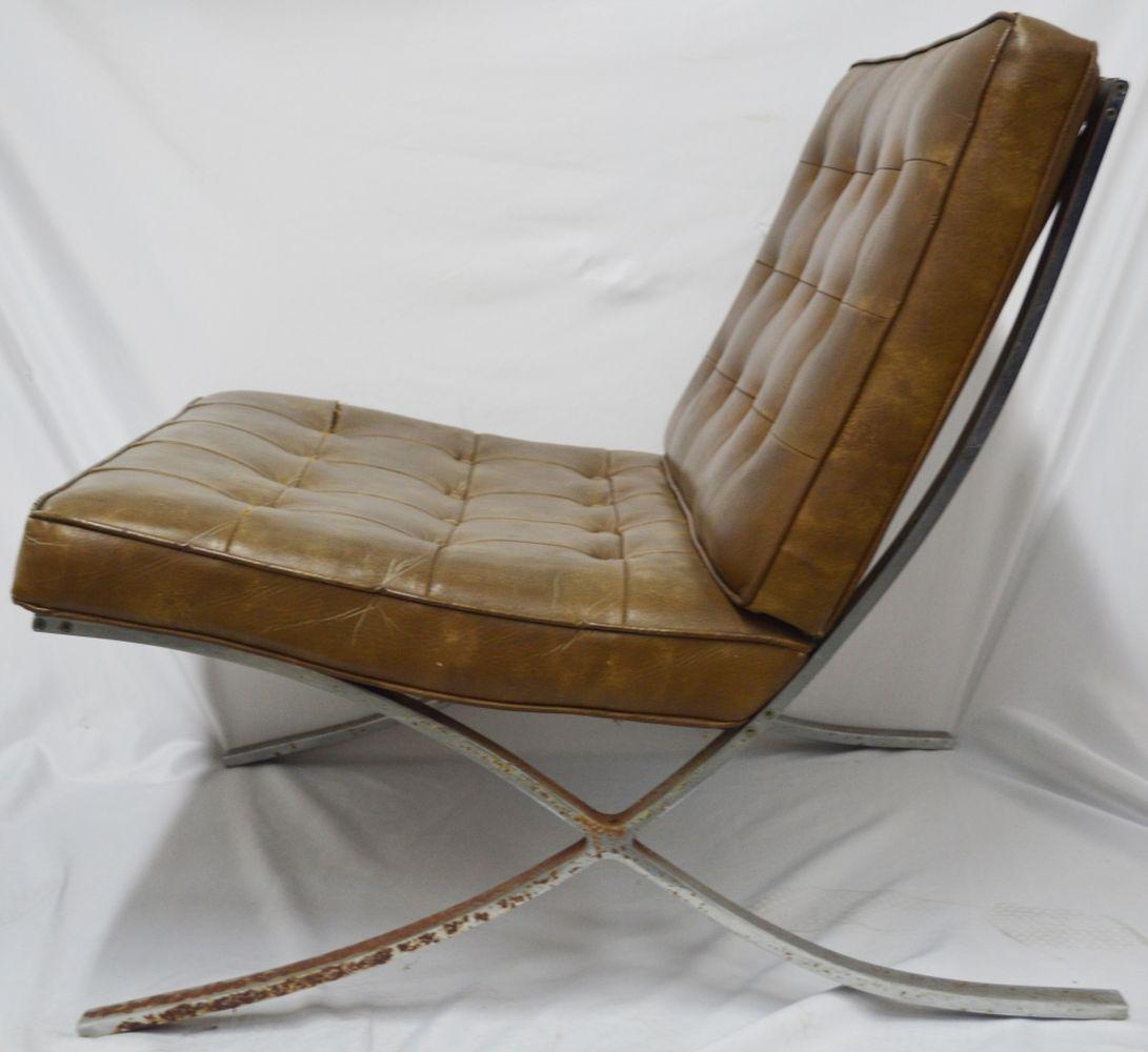 CHROME BARCELONA STYLE CHAIR (1 of 8)