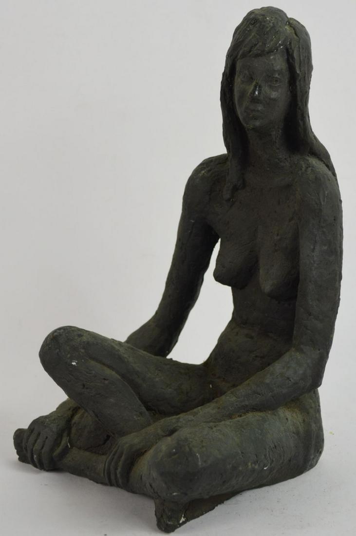 MODERNIST SCHOOL BRONZE NUDE SCULPTURE: A modernist bronze nude woman sculpture. A finely executed work. It is no signed. Measures: H 12" x W 7" x D 7" Provenance: Collection of Dick Polich, Polich Tallix Fine Art Foundry. Polich and Tallix