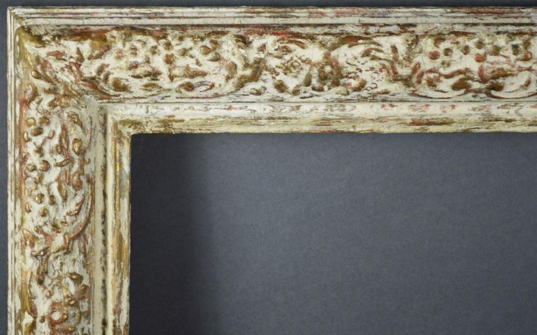 FINE CARVED & WHITE GILT ANTIQUE PAINTING FRAME (1 of 5)