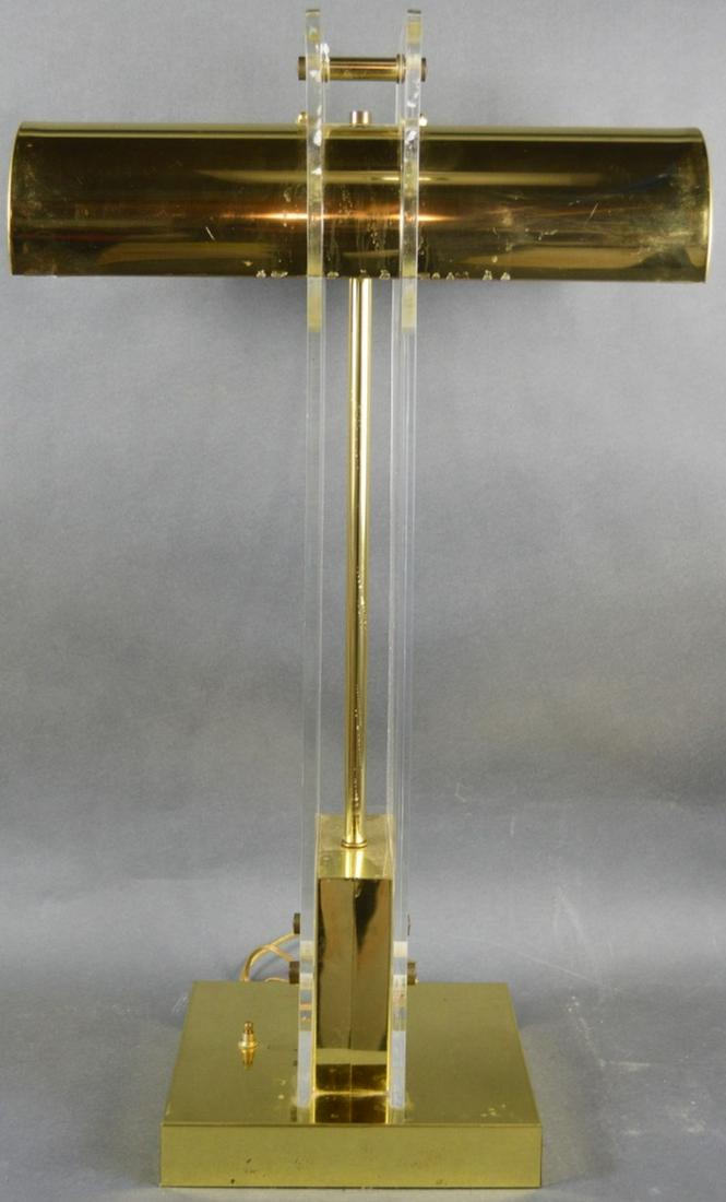 MODERNIST LUCITE & BRASS LAMP AFTER CARDIN (1 of 7)
