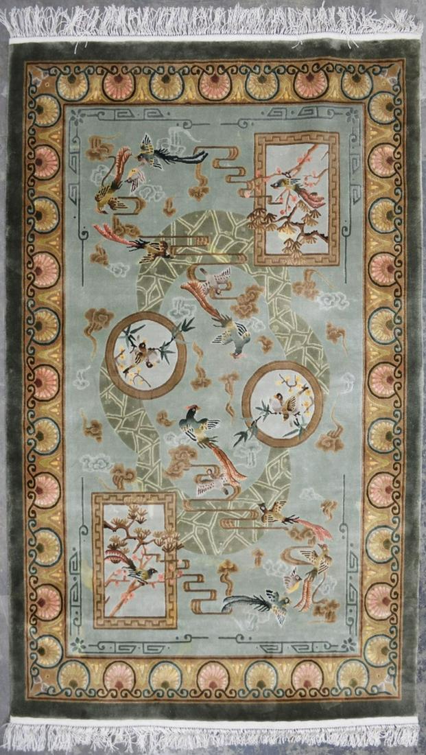 FINE HAND MADE SILK CARPET CHINESE RUG (1 of 8)