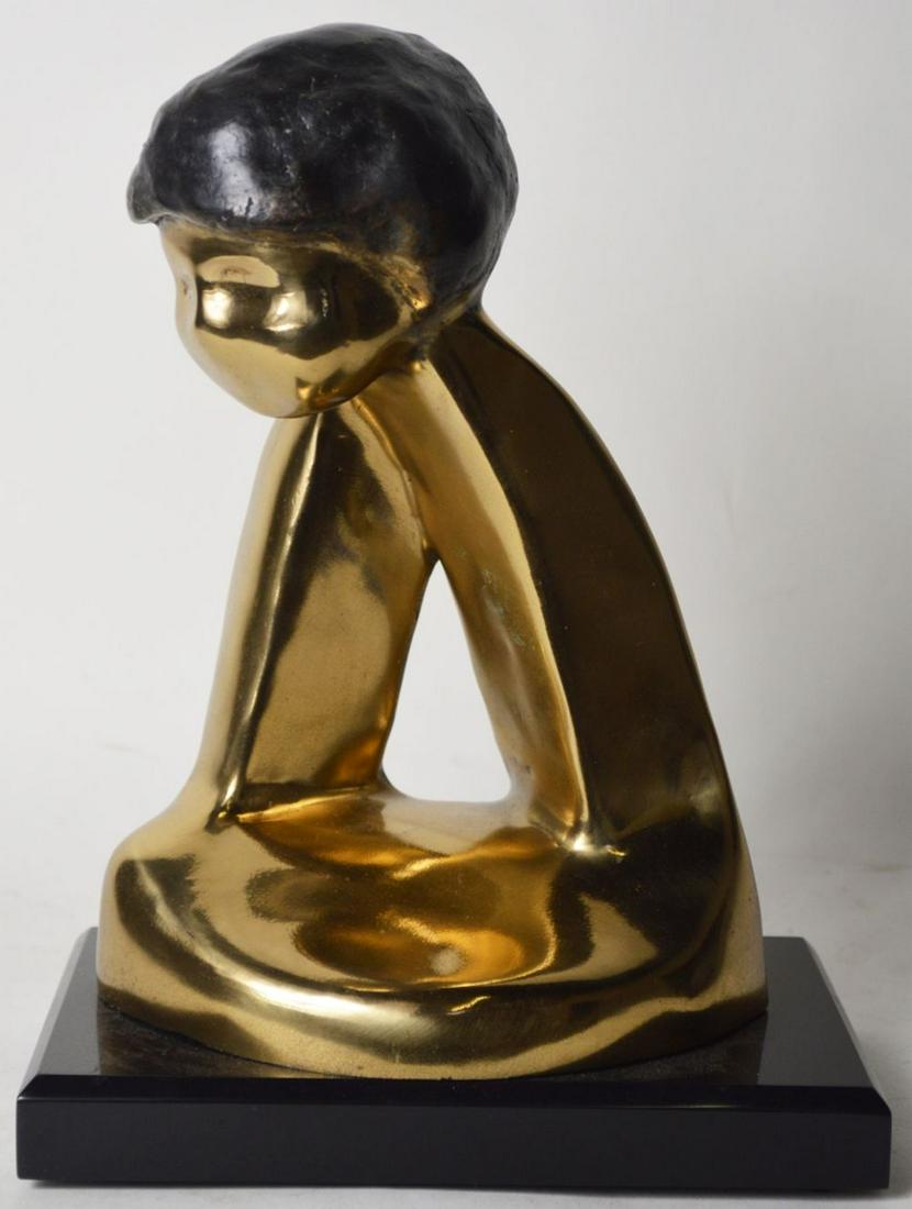 POST MODERNIST ABSTRACT BRONZE SCULPTURE SIGNED (1 of 5)