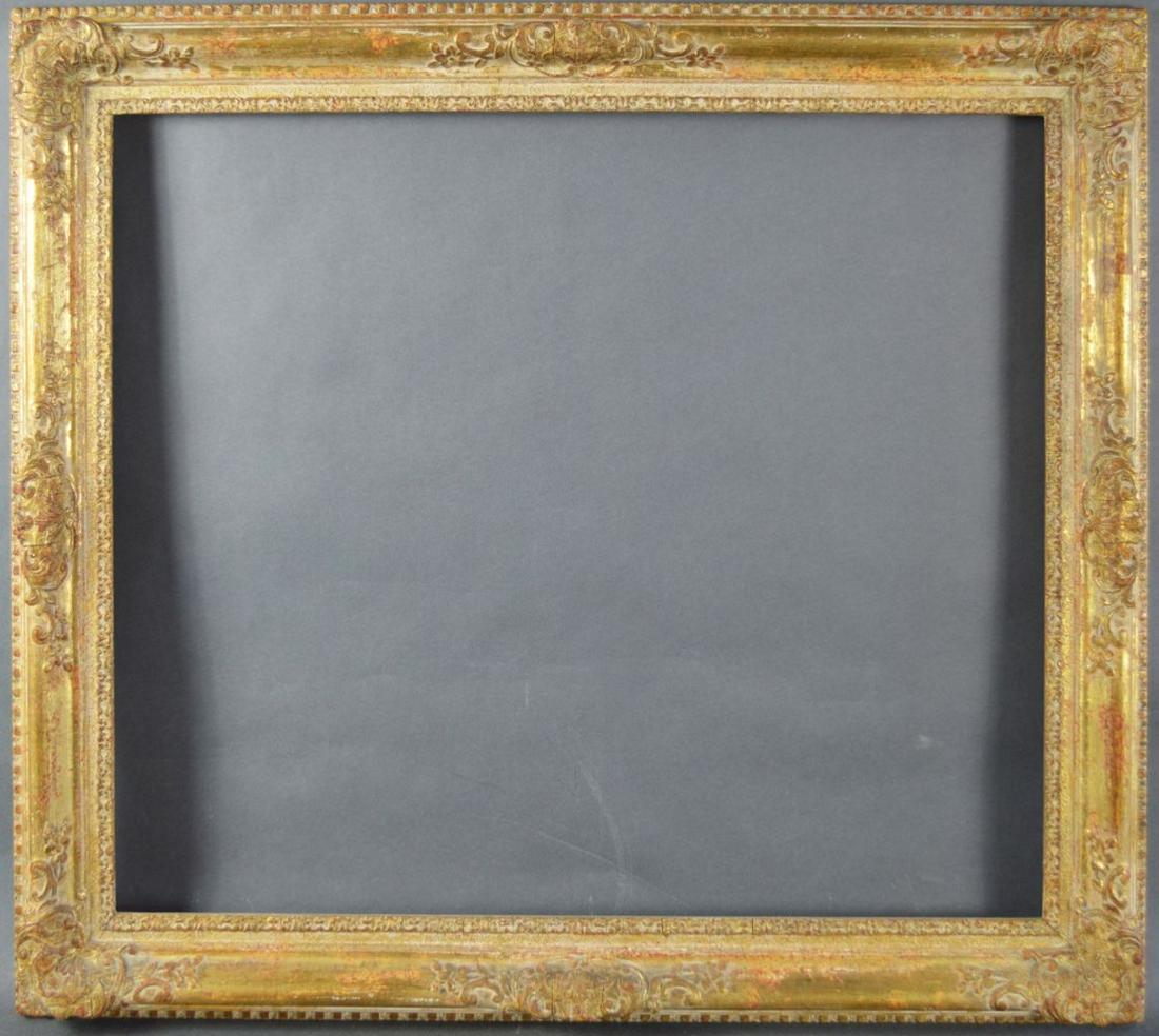 FINE NEWCOMB MACKLIN GILT PAINTING FRAME: A fine Newcomb Macklin gilt painting frame. The frame is an excellent example of Newcomb Macklin frame works. Measures: 31 1/2" x 36 1/4" Rabbet: 25 1/4" x 30 1/4"