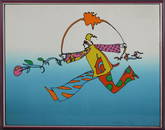 PETER MAX B 1937 SIGNED COSMIC JUMPER SERIGRAPH