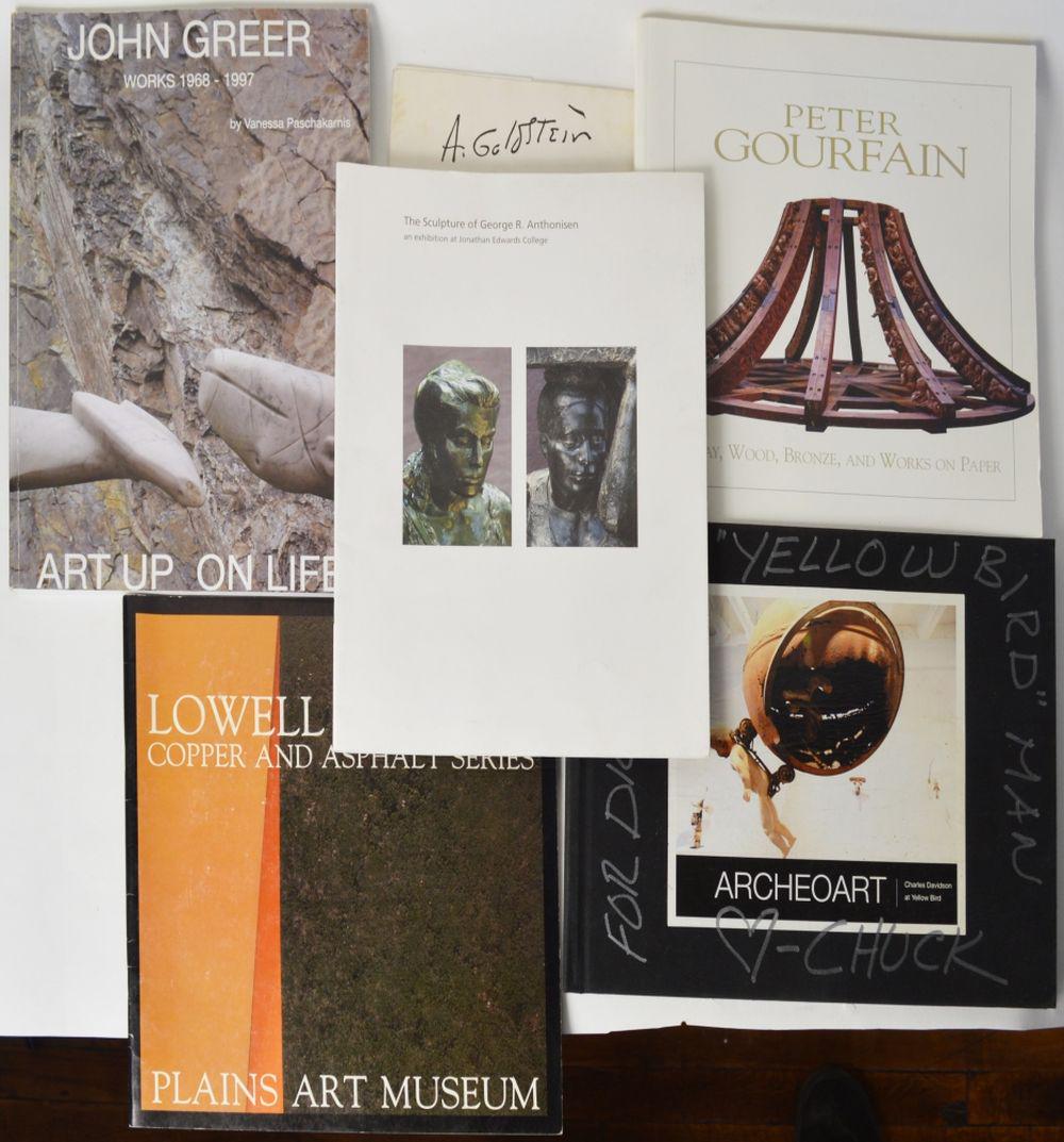 LOT OF ARTIST SIGNED BOOKS JOHN GREER & OTHERS: A lot of artist signed exhibition / refence books All signed. Including John Greer, Lowell Reiland, George Anthonisen, Arnold Goldstein (letter signed), Charles Davidson, and Peter Gourfain. Provenanc