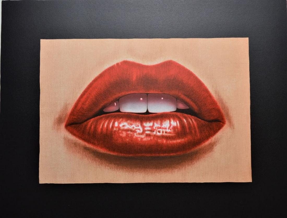 POP ART LITHOGRAPH "LIPS": Glen Fortune Banse (NJ 1948-2018). A color lithograph on heavy paper of a set of Lips with a good red shade of lipstick. A good rendition that would look at home on a Rolling Stones album cover or The