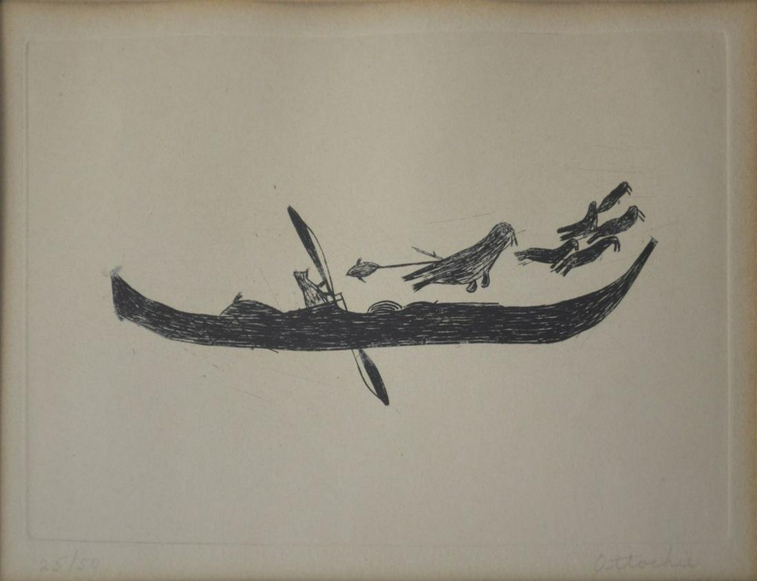 TIMOTHY OTTOCHIE 1904-1982 CAPE DORSET SIGNED (1 of 7)