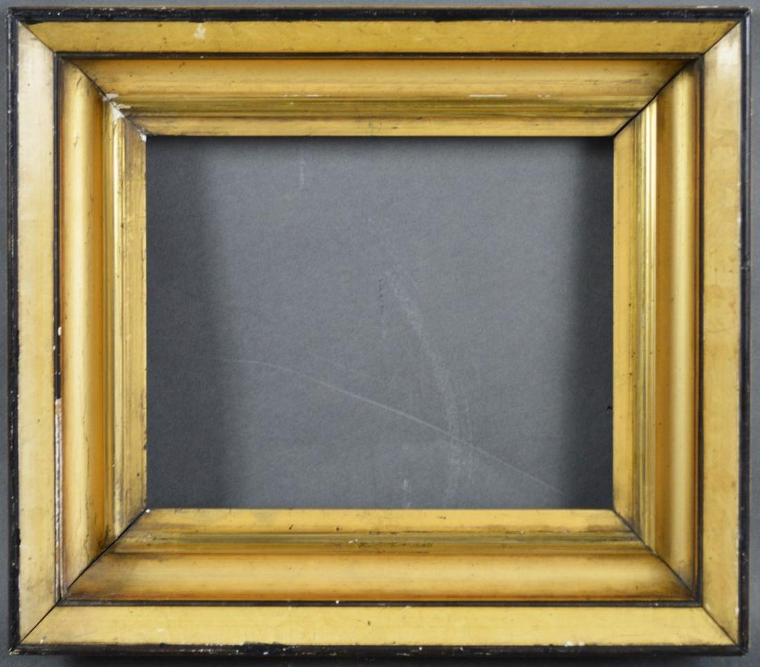 ANTIQUE LEMON GOLD GILT PAINTING FRAME: An antique (19th C.) gilt painting frame. Measures: 12 3/4" x 14 1/2" Rabbet: 8 1/4" x 10 1/4"