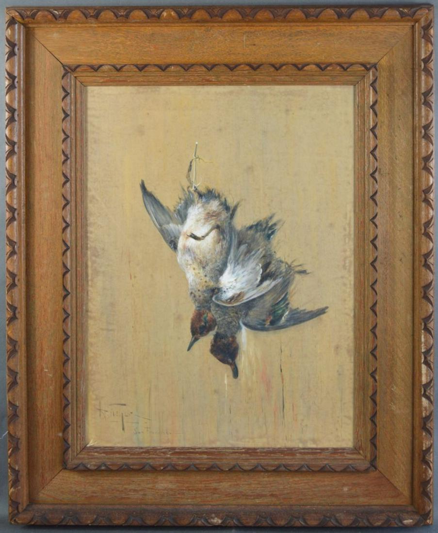 HUGO ANTON FISHER SIGNED PAINTING CARVED FRAME (1 of 9)