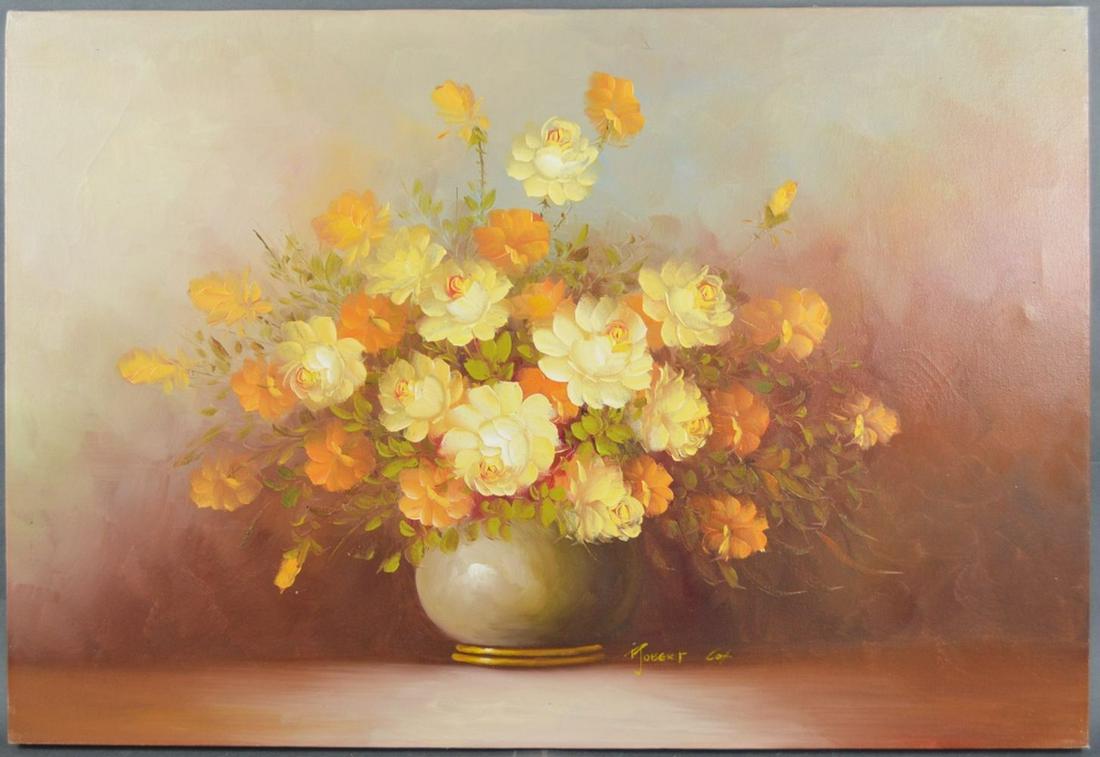 ROBERT COX SIGNED STILL LIFE FLORAL PAINTING (1 of 4)
