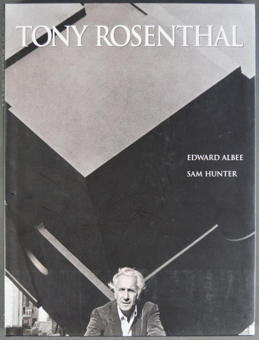 TONY ROSENTHAL & E ALBEE SIGNED SCULPTURE REF.BOOK: Tony (Bernard) Rosenthal (1914 - 2009) New York, California, Illinois. Book of Rosenthal's work signed by Rosenthal AND Edward Albee. Published by Rizzoli. Measures: H 11 1/4" x W 8 1/2"