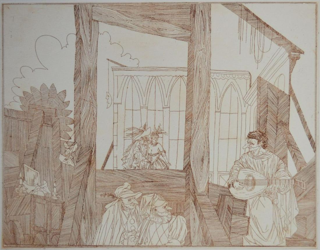 JOE A. PECSENKE 1942-1989 SIGNED ETCHING (1 of 4)