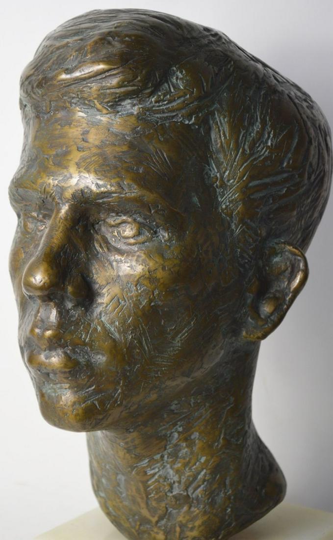 BRONZE SCULPTURE OF HANDSOME YOUNG MAN SIGNED (1 of 8)