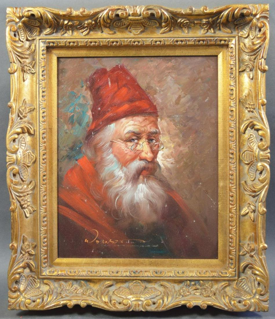 VINTAGE PORTRAIT PAINTING SIGNED GILT FRAME (1 of 7)