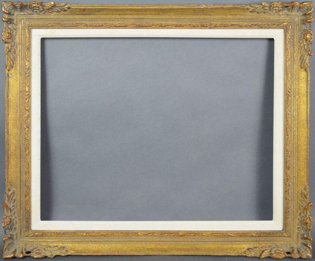 VINTAGE GILT PAINTING FRAME: Good, French style, vintage gilt painting frame. Measures: 21 1/2" x 25" Rabbet: 17 1/4" x 21 1/4"