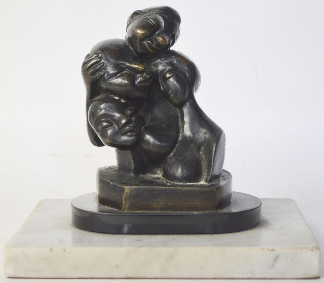 ABSTRACT MODERN BRONZE SCULPTURE SIGNED (1 of 8)