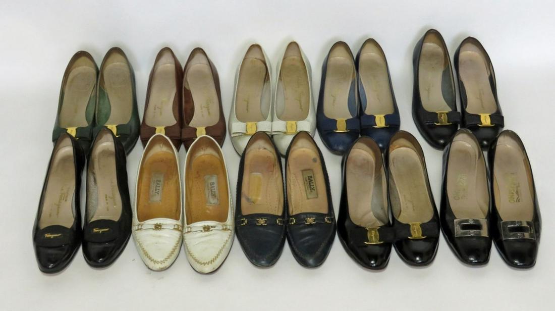 10 PR ITALIAN VINTAGE LADIES SHOES BALLY FERRAGAMO (1 of 15)