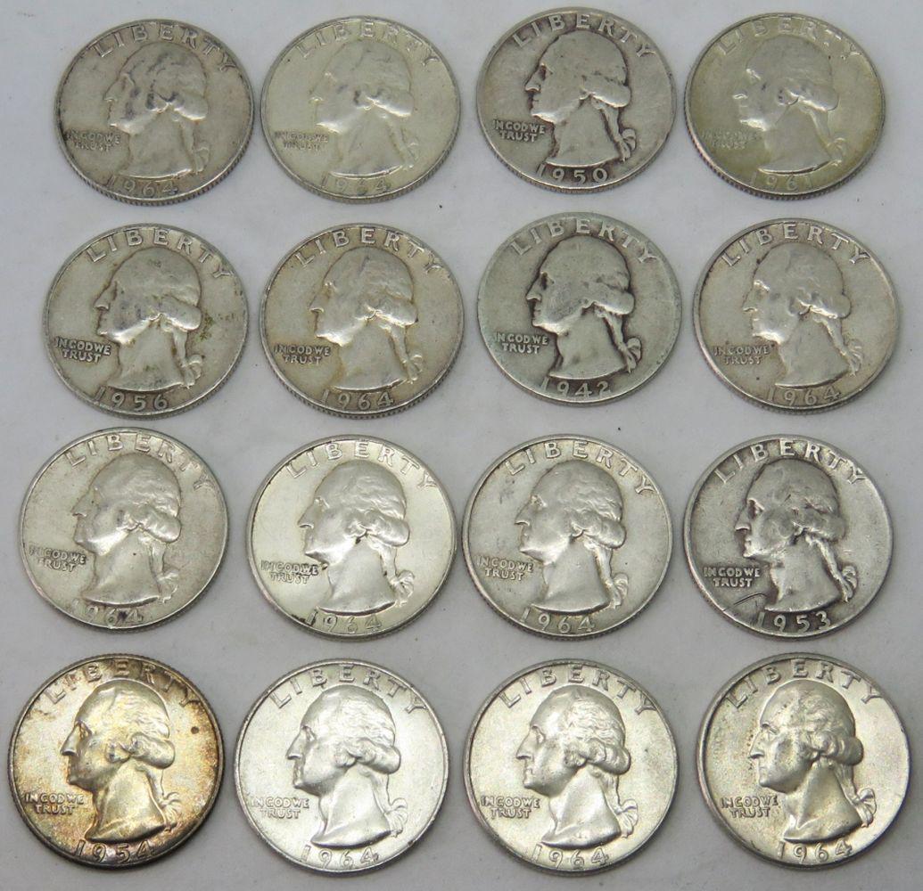 LOT 16 PRE 1965 SILVER QUARTERS (1 of 6)