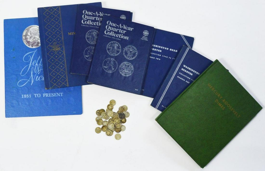 40 MERCURY ROOSEVELT SILVER DIMES W COLLECTOR BOOK (1 of 5)