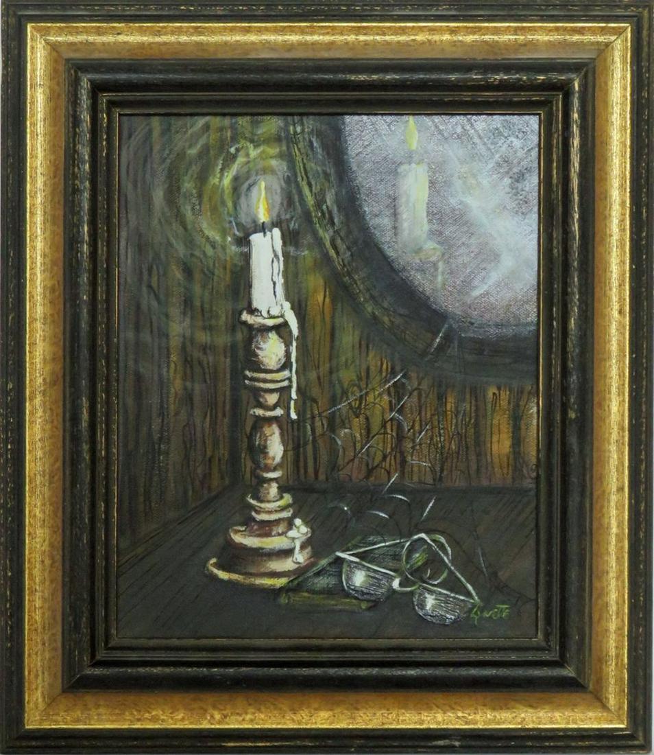 STILL LIFE PAINTING MID CENTURY MODERN GILT FRAME (1 of 8)