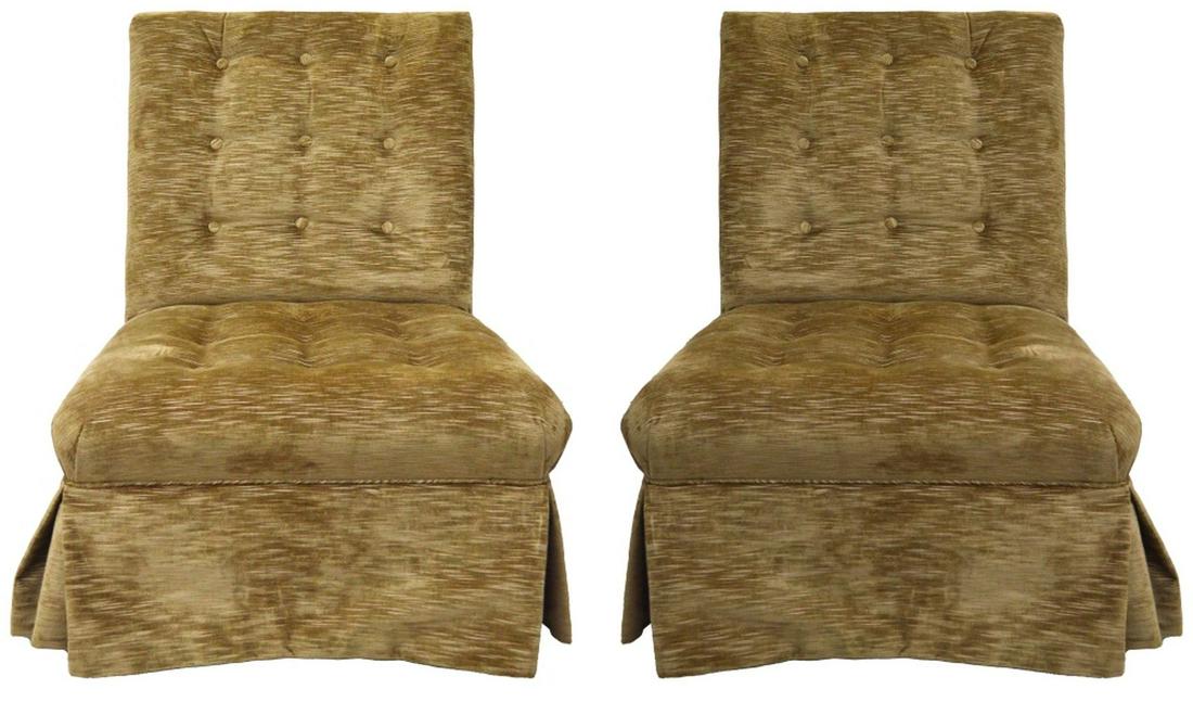 PAIR OF FINELY UPHOLSTERED MODERN CHAIRS (1 of 7)