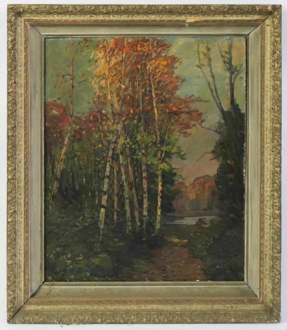 LATVIAN SCHOOL LANDSCAPE PAINTING SIGNED (1 of 6)