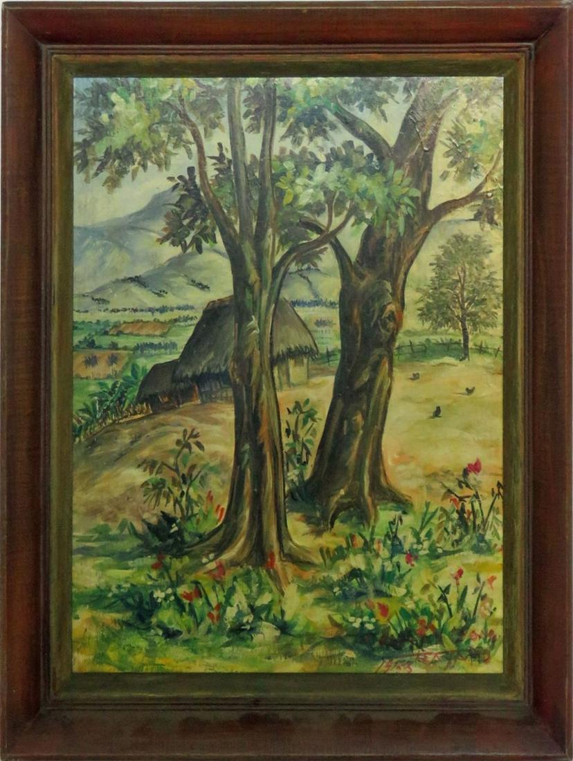 CUBAN SCHOOL TROPICAL LANDSCAPE PAINTING (1 of 6)