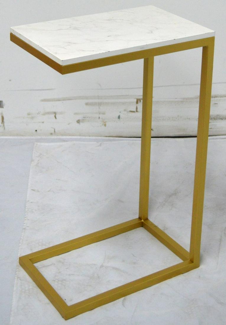 MODERN GOLD TONE SIDE TABLE (1 of 3)
