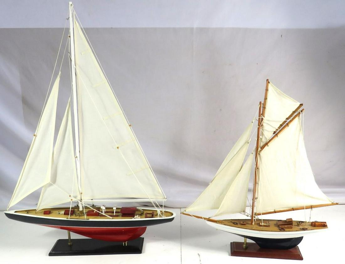 2 VINTAGE WOODEN SAILBOAT MODELS (1 of 9)
