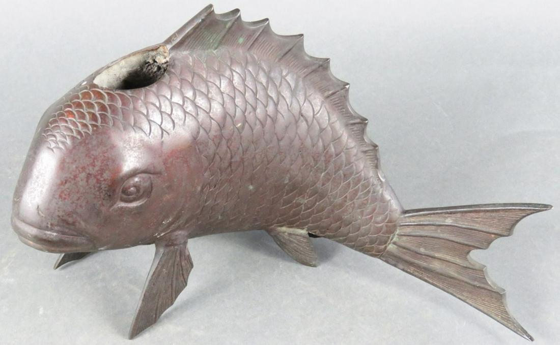 VINTAGE BRONZE CARP FORM SCULPTURE (1 of 9)