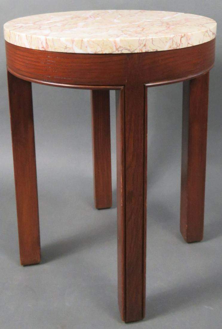 MARBLE TOP SCULPTURE PEDESTAL SIDE TABLE (1 of 5)