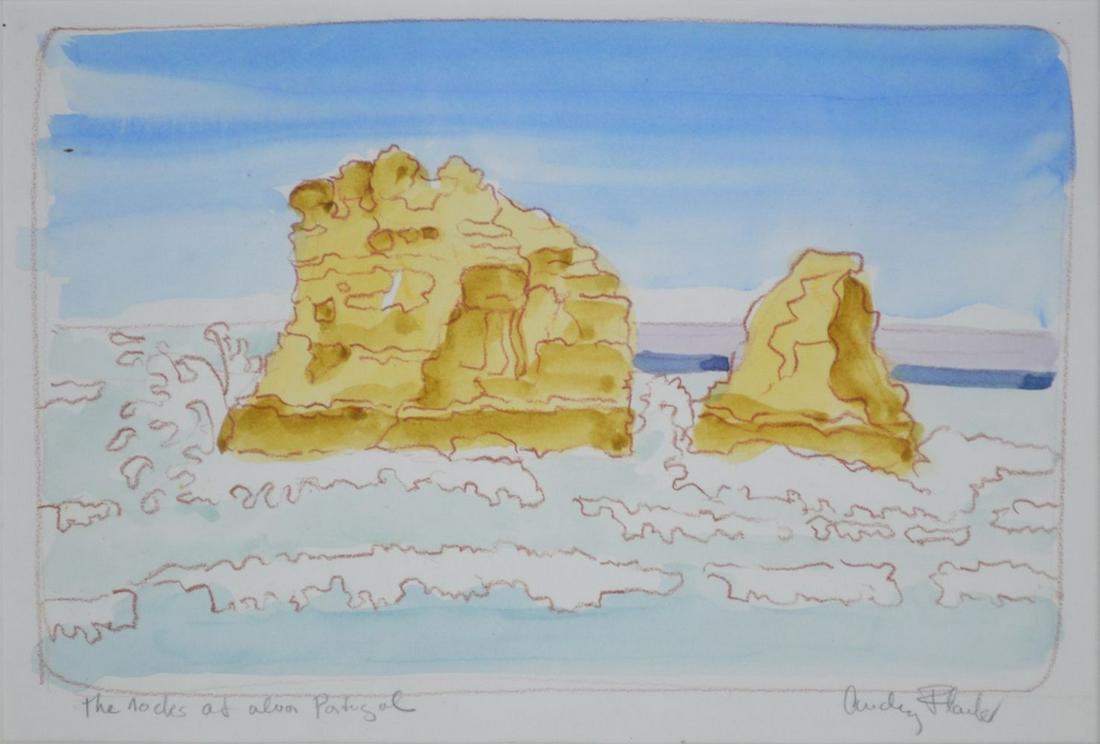 AUDREY FLACK B. 1931 SEASIDE PAINTING SIGNED (1 of 9)