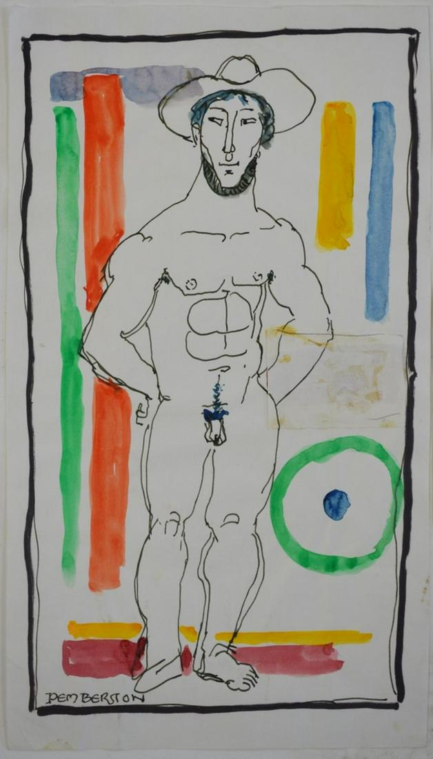 PEMBERTON HOMOEROTIC DRAWINGS SIGNED (1 of 7)