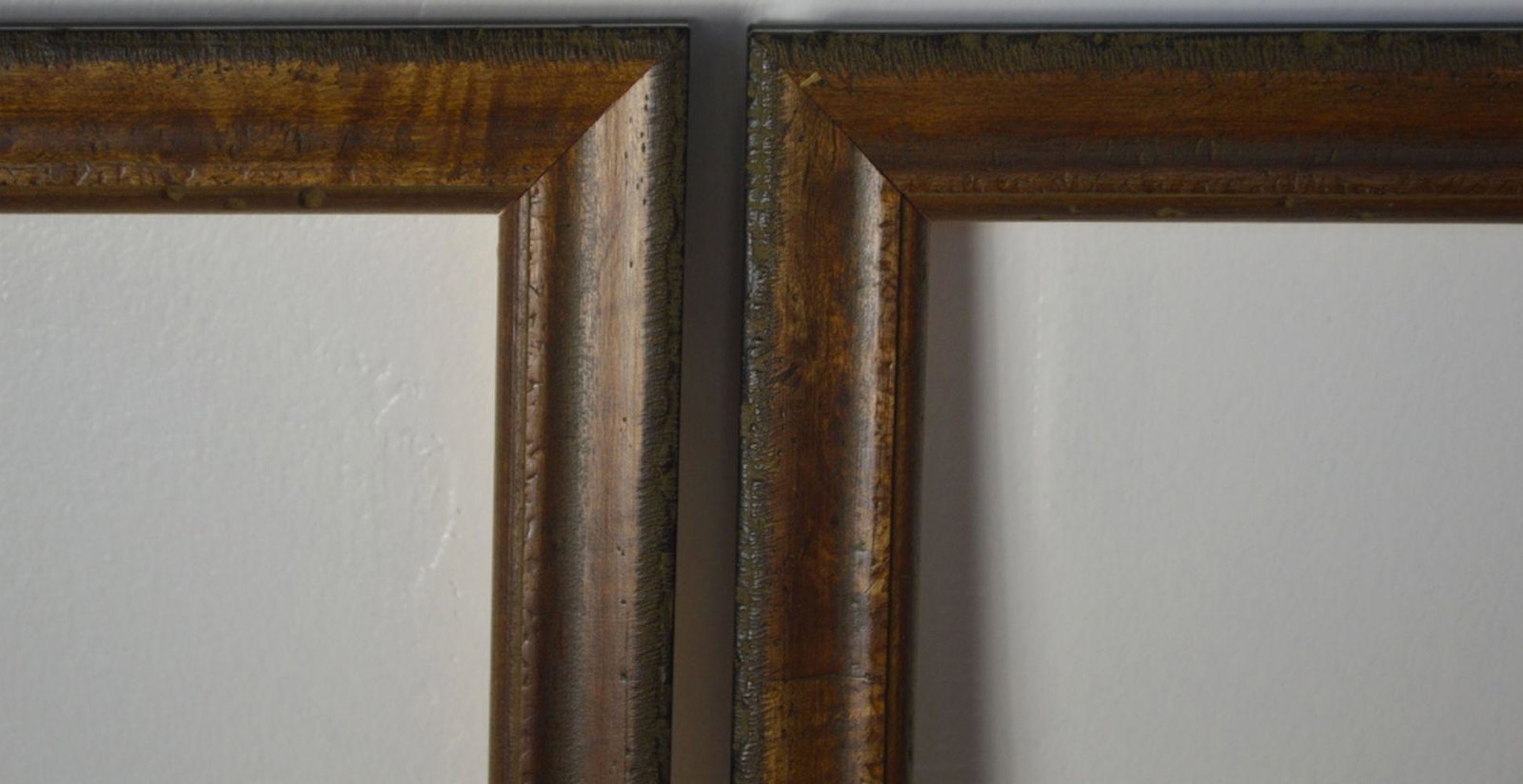 PAIR (2) FINE BURL WOOD PAINTING FRAMES (1 of 4)