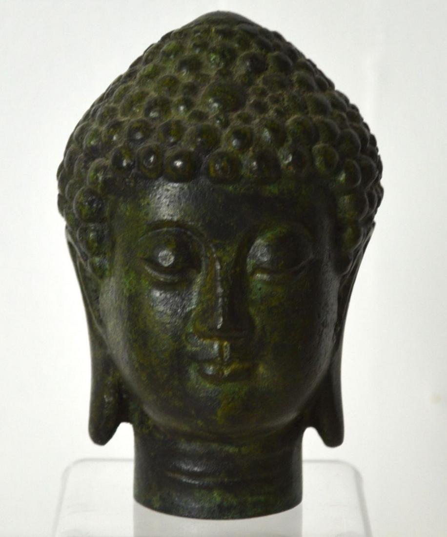 VINTAGE / ANTIQUE BRONZE BUDDHA HEAD (1 of 6)
